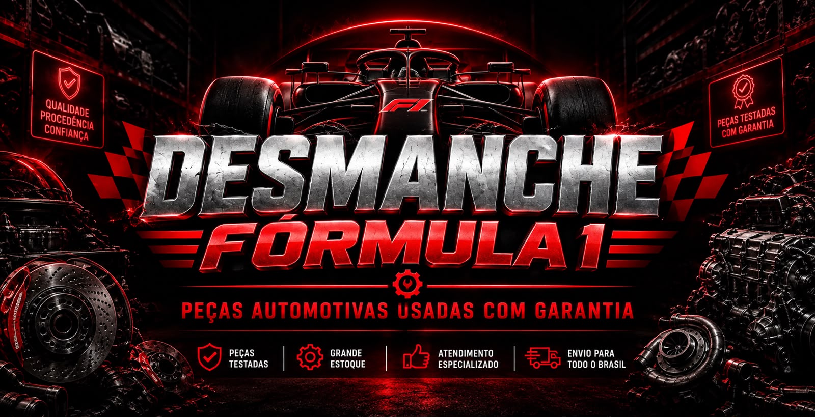 Desmanche Formula 1 — peças automotivas usadas com garantia
